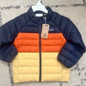 Patagonia Kids' Puffer Jacket - Navy, Orange, Yellow